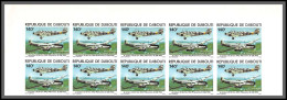 90506 Djibouti N°130 Aviation Junkers Ju52 Dewoitine D338 Avion Plane Airmail Bloc 10 Non Dentelé Imperf MNH **  - Djibouti (1977-...)