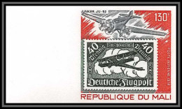 90503 Mali N°344 Avion Aviation Plane Airmail Allemagne 2 Germany Junker Ju 52 Non Dentelé Imperf MNH ** Stamps On Stamp - Airplanes