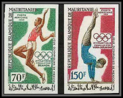 90492 Mauritanie N°91/92 Beamon Long Jump Caslavska Jeux Olympiques Olympic Games Mexico 1968 Non Dentelé Imperf MNH ** - Gymnastiek
