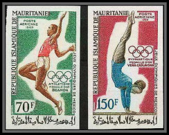 90492 Mauritanie N°91/92 Beamon Long Jump Caslavska Jeux Olympiques Olympic Games Mexico 1968 Non Dentelé Imperf MNH ** - Gymnastics