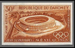 90476e Dahomey Essai Proof Non Dentelé Imperf ** MNH N°89 Jeux Olympiques Olympic Games Mexico 1968 STADE Stadium - Bénin – Dahomey (1960-...)
