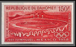 90472y Dahomey N°92 Jeux Olympiques Olympic Games Mexico 1968 Stade Stadium Essai Proof Non Dentelé Imperf ** MNH - Zomer 1968: Mexico-City