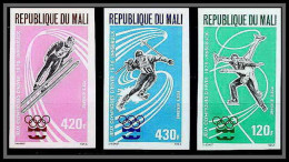 90465 Mali N°267/269 Jeux Olympiques (olympic Games) Innsbruck 76 Non Dentelé ** MNH Imperf Skating Ski - Mali (1959-...)