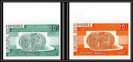 90403d Comores Comoros N°97 Bracelet Essai Proof Non Dentelé Imperf ** MNH Bijoux Jewels Jewel Strap 2 Couleurs - Nuevos