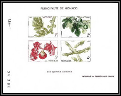 90303 Monaco N°26 Figuier (fig Tree) Fleurs Fruit (flowers) Figues Essai Proof Non Dentelé Imperf ** MNH Coin Daté - Blocks & Sheetlets