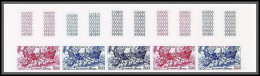 90292 Monaco Essai Proof Non Dentelé Imperf ** MNH N°1452 Bateau Gargantua Moutons De Panurge Bande 5 Strip - Unused Stamps