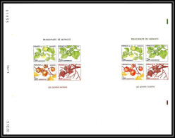 90309 Monaco BF N°20 Saisons été Summer Plaqueminier Kaki Persimmon Arbre Tree Essai Proof Non Dentelé Imperf ** Feuille - Blocks & Sheetlets