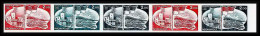 90266 Monaco Essai Proof Non Dentelé Imperf ** MNH N°1277 Pavillon National Drapeau Flag Bande 5 Strip - Unused Stamps
