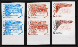 90280e Monaco Essai Proof Non Dentelé Imperf ** MNH N°1324/1326 Urbanisme Fontvielle Paire - Unused Stamps