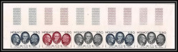 90258a Monaco N°1044 Ecrivains Colette Maurois Giono Bande 5 Strip Essai Proof Non Dentelé Imperf ** MNH  - Unused Stamps