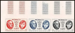 90258c Monaco N°1044 Ecrivains Colette Maurois Giono Bande 3 Strip Essai Proof Non Dentelé Imperf ** MNH  - Neufs