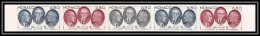 90253b Monaco Essai Proof Non Dentelé Imperf ** MNH N°1049 Ecrivains Hellens Billy Grente Bande 5 Strip - Unused Stamps