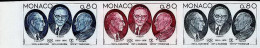 90253c Monaco Essai Proof Non Dentelé Imperf ** MNH N°1049 Ecrivains Hellens Billy Grente Bande 3 Strip - Unused Stamps
