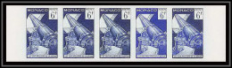 90215 Monaco N°431 Jules Verne Les 500 Millions De La Bégum Canon Gum Essai Proof Non Dentelé Imperf Bande 5 Strip Bleu - Ungebraucht