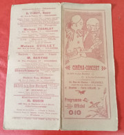 Programme Cinéma Concert Pierrot Blanc Palace Colombes (Hauts De Seine) Films Muets Concert Music Hall Avant 1914 - Programs