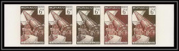 90215 Monaco N°431 Jules Verne Les 500 Millions De La Bégum Canon Gum Essai Proof Non Dentelé Imperf Bande 5 Strip Brun - Scrittori