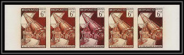 90215 Monaco N°431 Jules Verne Les 500 Millions De La Bégum Canon Gum Essai Proof Non Dentelé Imperf Bande 5 Strip Brown - Schriftsteller