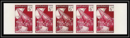 90215 Monaco N°431 Jules Verne Les 500 Millions De La Bégum Canon Gum Essai Proof Non Dentelé Imperf Bande 5 Strip Rouge - Ungebraucht