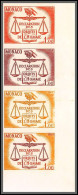 90212a Monaco N°661 Droits De L'homme Human Rights Balance Justice Essai Proof Non Dentelé Imperf ** MNH Bande 4 Strip - Unused Stamps