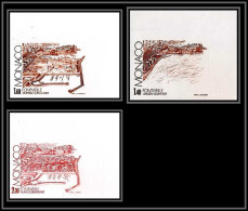 90280d Monaco Essai Proof Non Dentelé Imperf ** MNH N°1324/1326 Urbanisme Fontvielle  - Unused Stamps