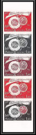 90206a Monaco N°578 Souveraineté Sceau Seal Essai Proof Non Dentelé Imperf ** MNH Bande 5 Strip Multicolore - Unused Stamps