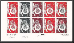 90206c Monaco N°578 Souveraineté Sceau Seal Essai Proof Non Dentelé Imperf ** MNH Bloc 10 Strip Coin Daté - Unused Stamps