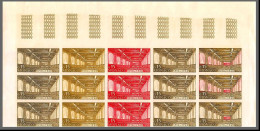90203 Monaco N°528 Musee Oceanographique Museum Ocean Essai Proof Non Dentelé Imperf ** MNH Bloc De 15 Strip - Unused Stamps