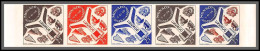 90197a Monaco N°511 PALAIS UNESCO éducation Enfant Child Essai (proof) Non Dentelé ** MNH Imperf Bande 5 Strip - Unused Stamps