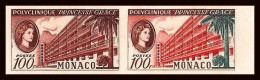 90194b Monaco N°513 GRACE KELLY 1959 Polyclinique Hopital Cinema Essai Proof Non Dentelé Imperf** MNH Paire Multicolore - Nuovi