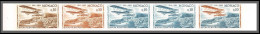 90175 Monaco N°642 Biplan Albatros 1964 Avion Essai (proof) Non Dentelé Imperf ** MNH Bande 5 Multicolore - Airplanes