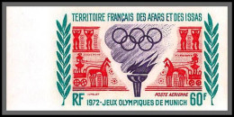 91607q Afars Et Issas N°75 Anneaux Flamme Olympique Olympic Rings Flame Munich 72 Non Dentelé Imperf ** MNH - Summer 1972: Munich