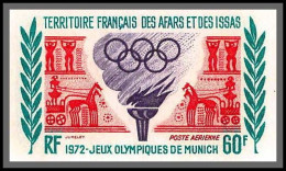 91607p Afars Et Issas N°75 Anneaux Flamme Olympique Olympic Rings Flame Munich 72 Non Dentelé Imperf ** MNH - Unused Stamps