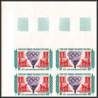 91607p Afars Et Issas N°75 Anneaux Flamme Olympique Olympic Rings Flame Munich 72 Non Dentelé Imperf ** MNH Bloc 4 - Zomer 1972: München