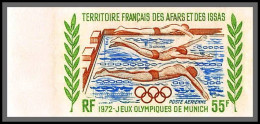 91607n Afars Et Issas N° 74 Natation Swimming Non Dentelé Imperf ** MNH Munich 72 Jeux Olympiques (olympic Games) - Zwemmen