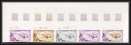 91168 Afars Et Issas N° 403 Coquillage Shell Murex Scolopax Bande 5 Strip Essai Proof Non Dentelé Imperf ** MNH Shells - Ongebruikt