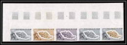 91158 Afars Et Issas N° 394 Coquillage Shell Ranella Spinosa Bande 5 Strip Essai Proof Non Dentelé Imperf ** MNH Shells - Unused Stamps
