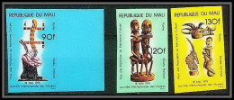 91016 Mali N° 327/329 Muses Sculpture Non Dentelé Imperf ** MNH Lot De 3 Timbres - Sculpture