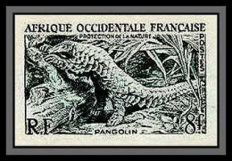 90980c Afrique Occidentale AOF Scott 63 N°52 Pangolin Anteater Couleurs Essai (proof) Non Dentelé Imperf ** MNH  - Other & Unclassified