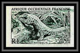 90980b Afrique Occidentale AOF Scott 63 N°52 Pangolin Anteater Couleurs Essai (proof) Non Dentelé Imperf ** MNH  - Nuevos