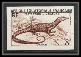 90976 Afrique équatoriale AEF N° 231 Mi 296 Varan Varanus Dragon Essai Proof Non Dentelé Imperf ** MNH Marron - Neufs