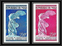 90895a Mali N° 191 Victoire De Samothrace Sculpture Grecque Louvre 2 Couleurs Essai Proof Non Dentelé Imperf ** MNH  - Sculpture