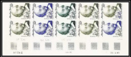 90908a Gabon N° 231 Flaubert Ecrivain (writer) Essai Proof Non Dentelé Imperf ** MNH Bloc 10 Strip Coin Daté - Schrijvers