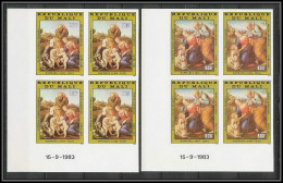 90833 Mali N° 480/481 Noel Christmas Raphael Tableau Painting Raphael Coin Datés Non Dentelé Imperf ** MNH - Weihnachten