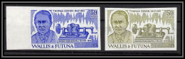 90765e Wallis Et Futuna Et Futuna N° 275 Edison Télégraphe Télégraph Essai Non Dentelé Imperf ** MNH Lot 2 Couleurs - Non Dentelés, épreuves & Variétés