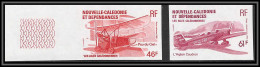 90764b Nouvelle Caledonie N° 230 / 231 Avion Plane Pou Du Ciel Caudron Paire Essai Non Dentelé Imperf ** MNH  - Ongetande, Proeven & Plaatfouten