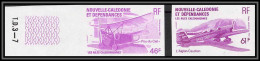 90764c Nouvelle Caledonie N° 230 / 231 Avion Plane Pou Du Ciel Caudron Paire Essai Non Dentelé Imperf ** MNH  - Airplanes