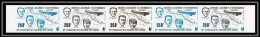 90748b Nouvelle Caledonie PA N° 222 Aviation Raid Aerien Paris Noumea 1932 Essai Proof Non Dentelé Imperf Bande 5 Strip - Unused Stamps