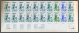 90672b Nouvelle-Calédonie 1955 N°284 Hienghène Sphinx Essai Proof Non Dentelé Imperf ** MNH Bloc 20 Coin Daté - Imperforates, Proofs & Errors