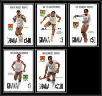 91831c Ghana N° 845/849 Los Angeles 1984 Jeux Olympiques Olympic Games Non Dentelé Imperf ** MNH Hurdles Boxing - Ete 1984: Los Angeles