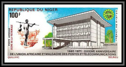 91829c Niger PA N° 164 UAMPT Télécommunications Telecom 1971 Non Dentelé Imperf ** MNH - Niger (1960-...)